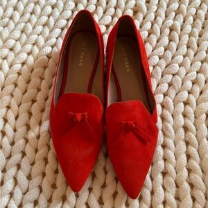 Cole Haan Women's Bright Red Suede Flats